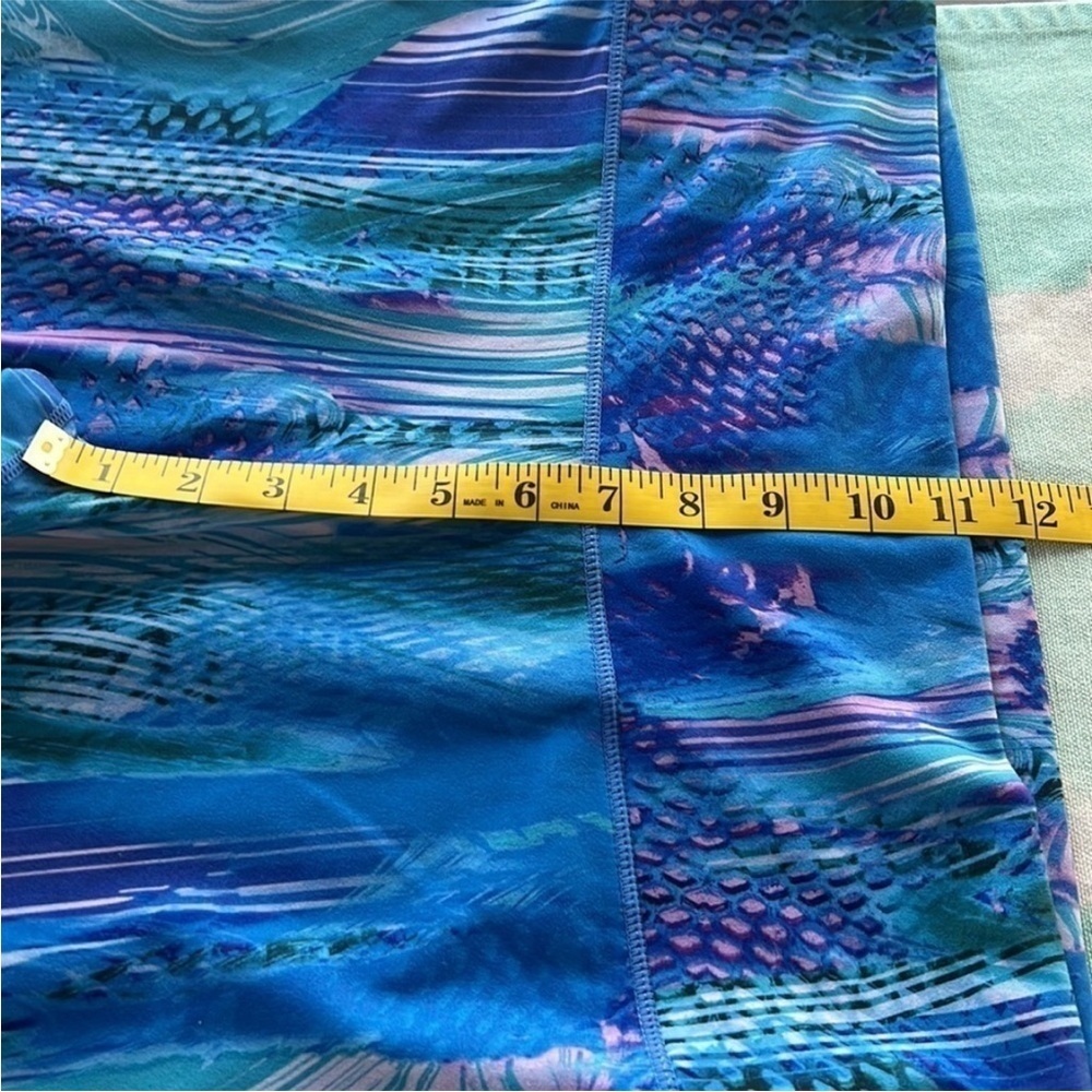 Reel Legends Keep It Cool Blue Coastal Print Athletic Leggings L - Picture 7 of 8